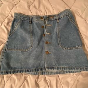 Blue jean button up skirt